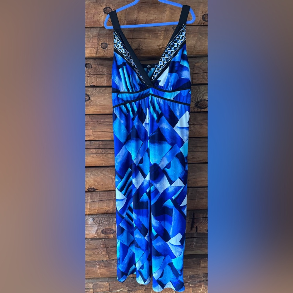 GNW size 2x Blue and Black Maxi Dress